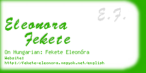 eleonora fekete business card